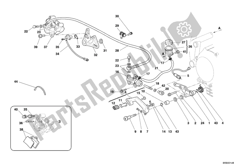 Todas las partes para Sistema De Freno Trasero de Ducati Superbike 749 R USA 2006